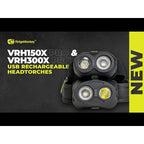 VRH150X Pro USB Rechargeable Headtorch