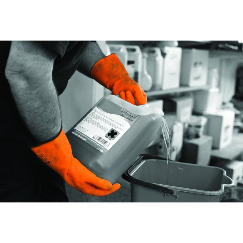 Jet Heavy Duty Natural Rubber Gloves - Flock Lined