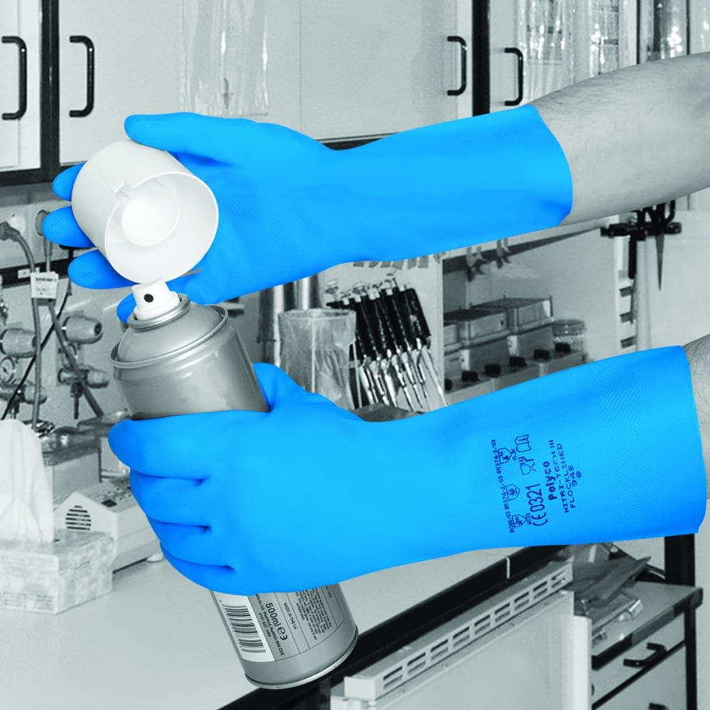 Nitri-Tech 3 Flock Lined Nitrile Synthetic Rubber Gloves