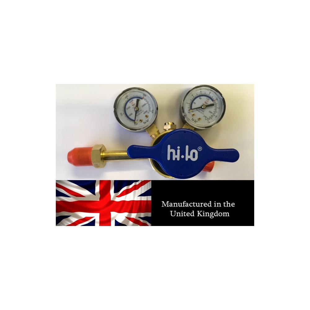 Hi-Lo Single Stage FabMaster 2 Gauge Oxygen Regulator Side Entry