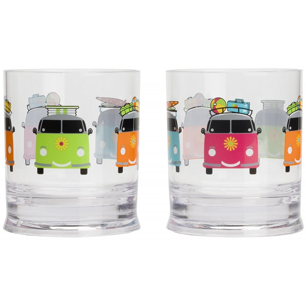 Camper Smiles Short Tumbler Glasses (Pack of 2)