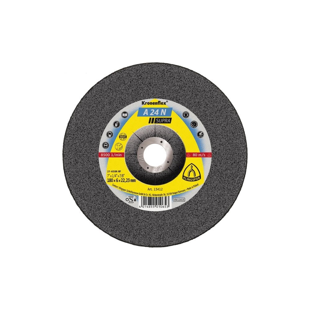 Kronenflex A24N Supra Grinding Discs For Stainless Steel Per/10