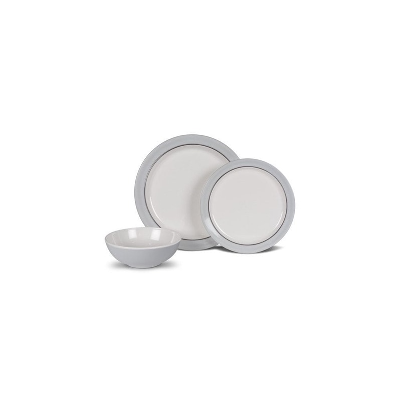 Classic Grey Non-Slip 12-Piece Melamine Set
