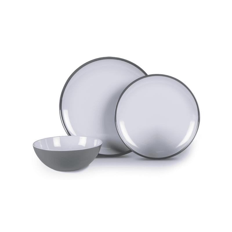 Fog Grey 12 Piece Melamine Set