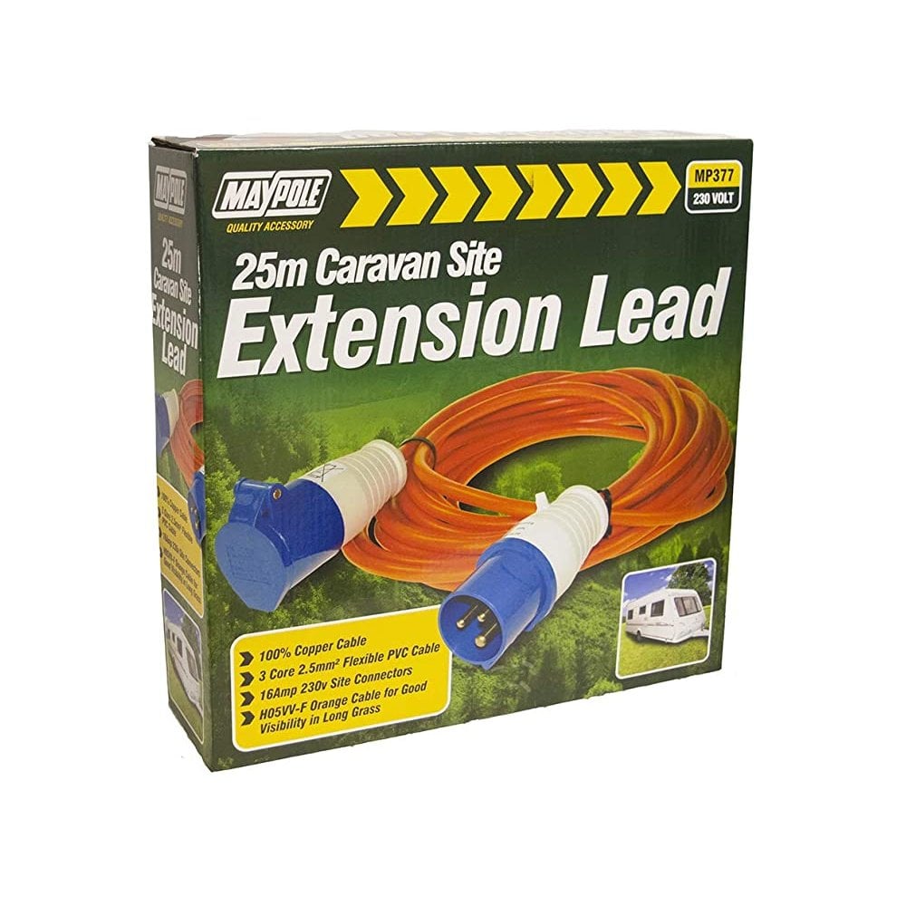 25mtr Caravan Mains Extension Lead (2.5mm Cable)