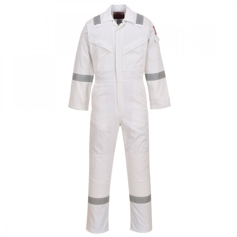 Flame Resistant Anti-Static Coverall - White