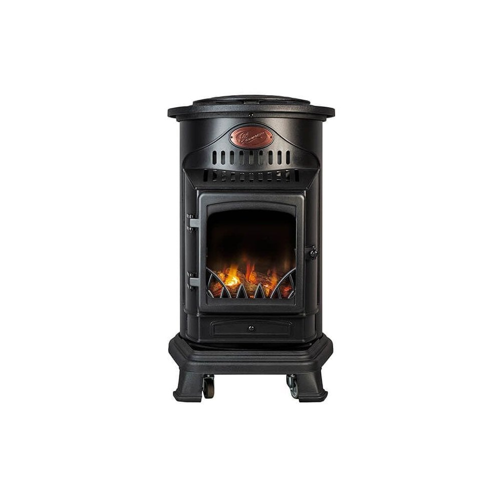 Matt Black Provence Living Flame Portable Calor Gas Stove