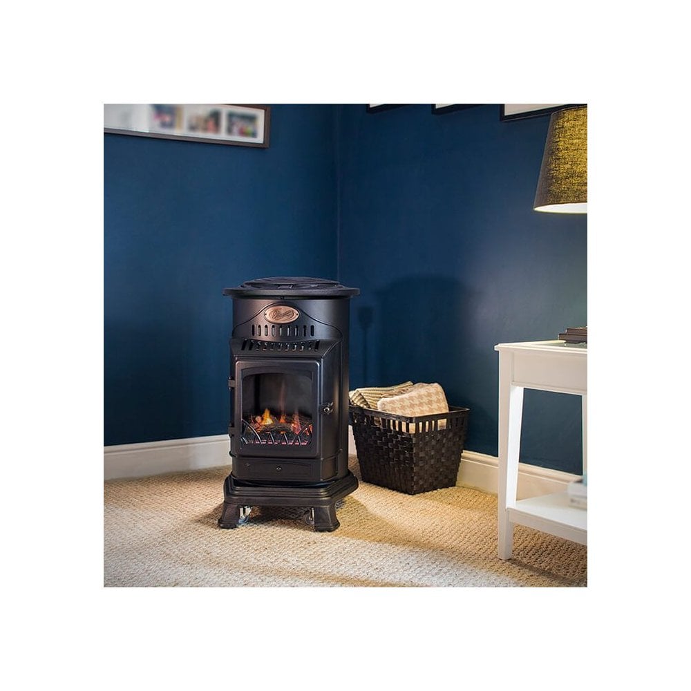 Matt Black Provence Living Flame Portable Calor Gas Stove