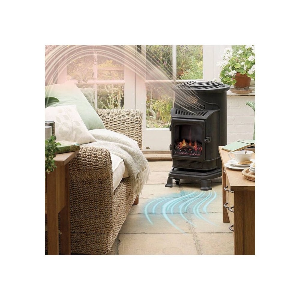Matt Black Provence Living Flame Portable Calor Gas Stove