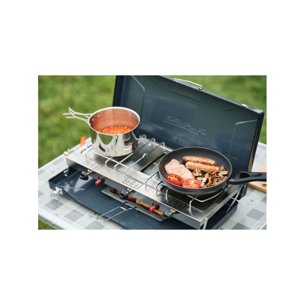 Camping Chef Deluxe Double Burner Stove W/ Grill