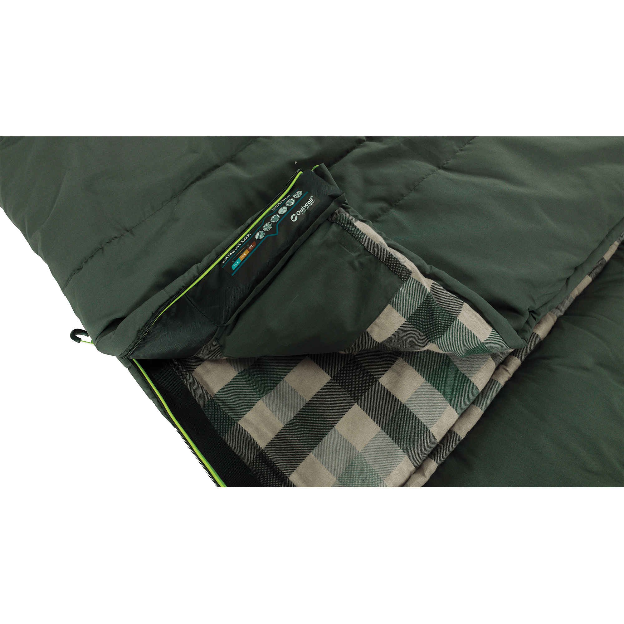 Camper Lux Double Sleeping Bag - Forest Green