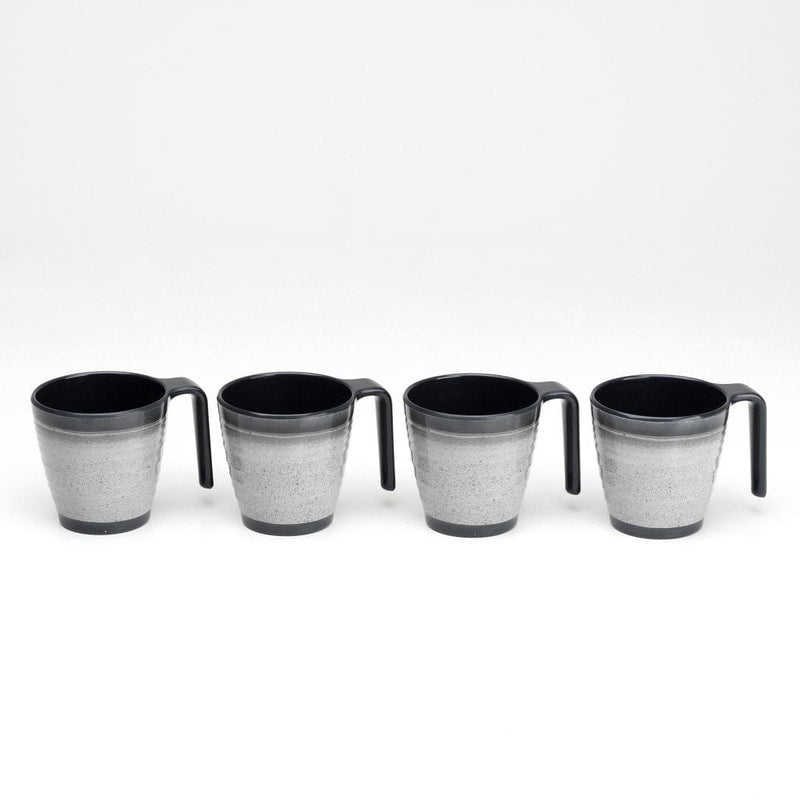 Granite Grey Melamine Stacking Mugs Per/4