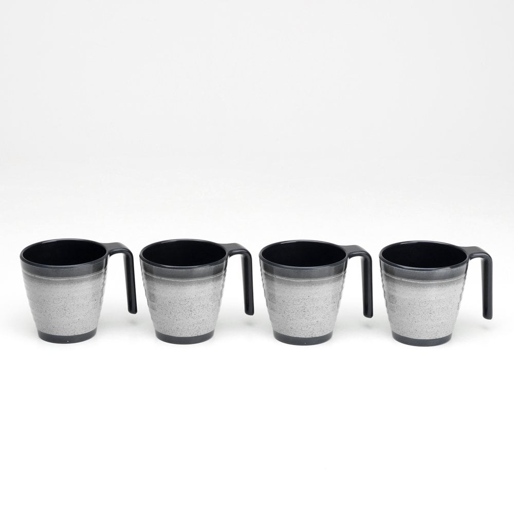Granite Grey Melamine Stacking Mugs Per/4
