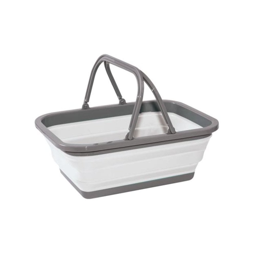 White/Grey - Collapsible Shopping Basket