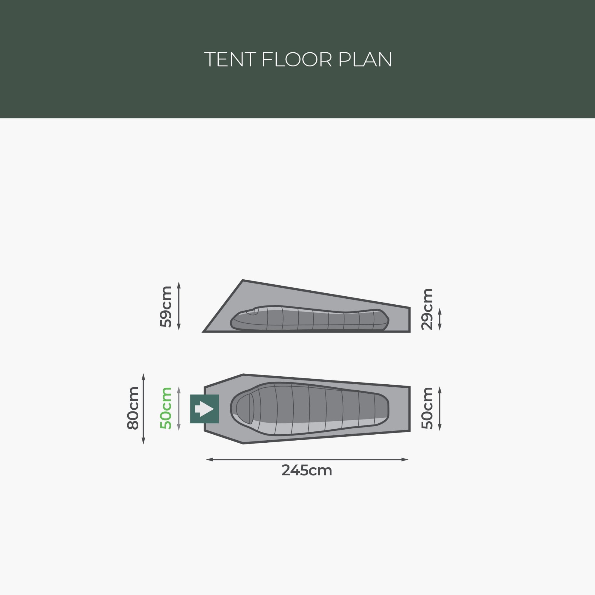 Falcon 1 Person Bivvy Tent - Pine Green