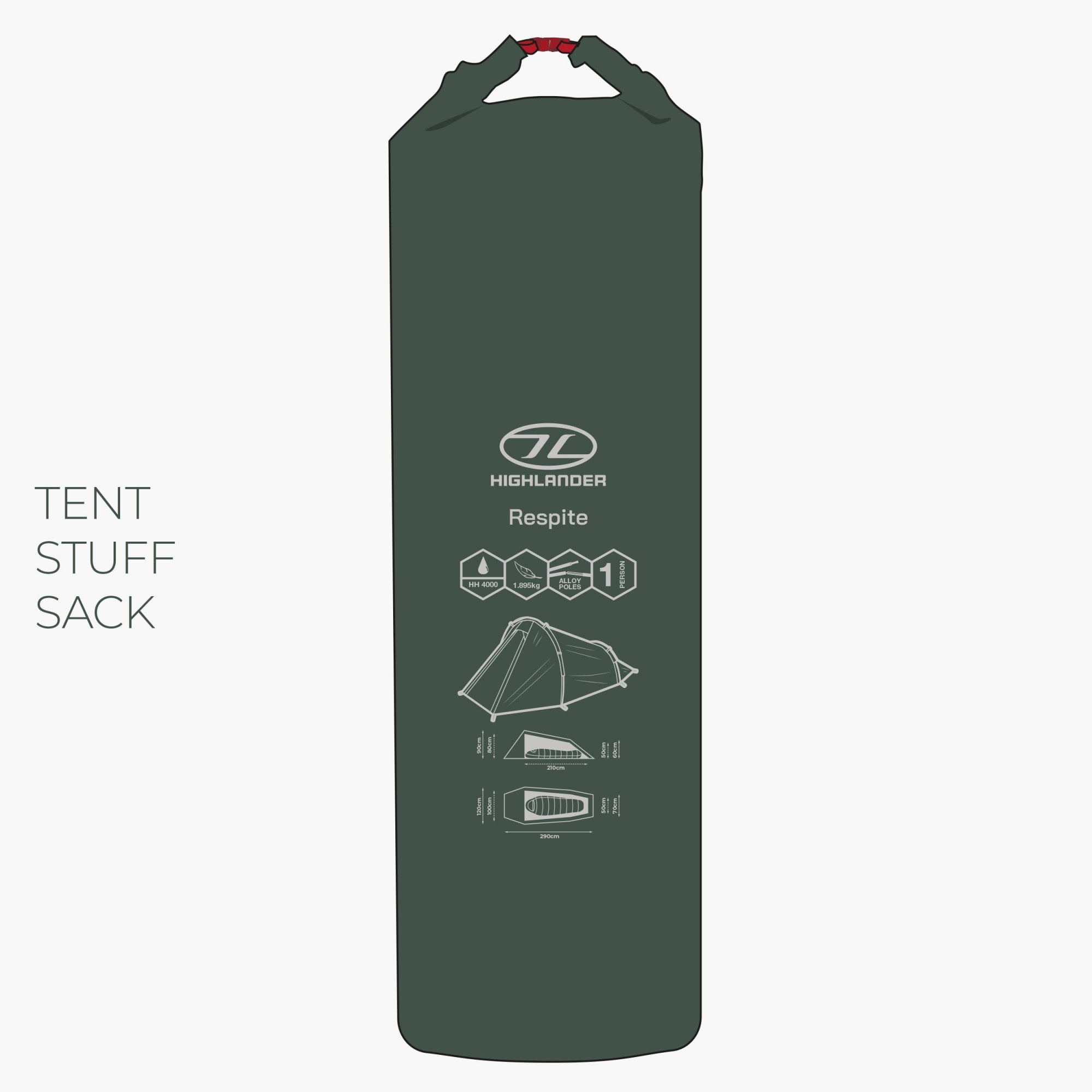 Respite 1 Person Tunnel Tent - Pine green