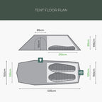 Respite 2 Person Extended Tunnel Tent - Pine Green