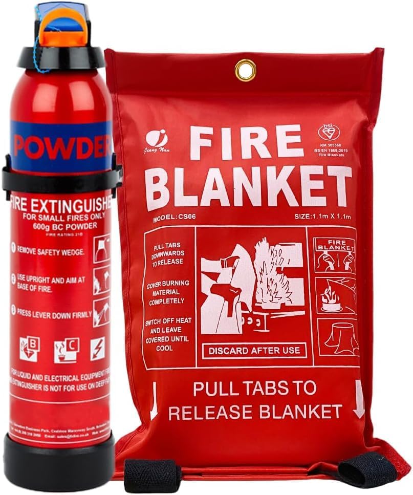 600g Fire Extinguisher & Fire Blanket Kit