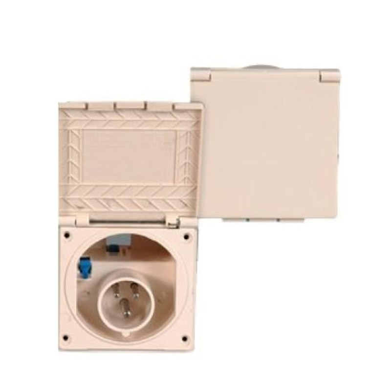 Flush Fitting Mains Inlet - Beige