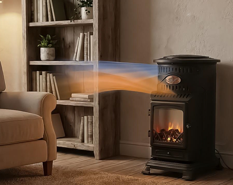 Matt Black Provence 6kw Hybrid Portable Calor Gas Stove